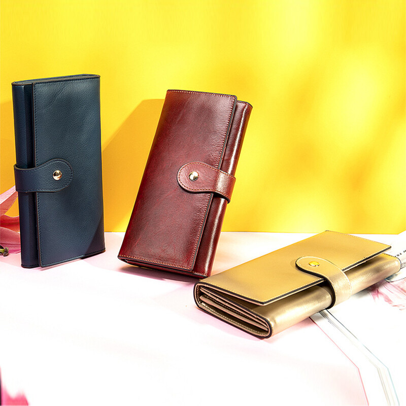 Modna ženska torbica od prave kože Luksuzna dizajnerska ženska torbica za večernju zabavu Duga ručna spojka za žensku haljinu Crvena