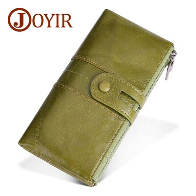 JOYIR Piele autentică Rfid Portofel pentru femei Portofel lung pentru femei Poșetă pentru femei Poșetă pentru femei Poșeta pentru bani de buzunar pentru telefon mobil La îndemână