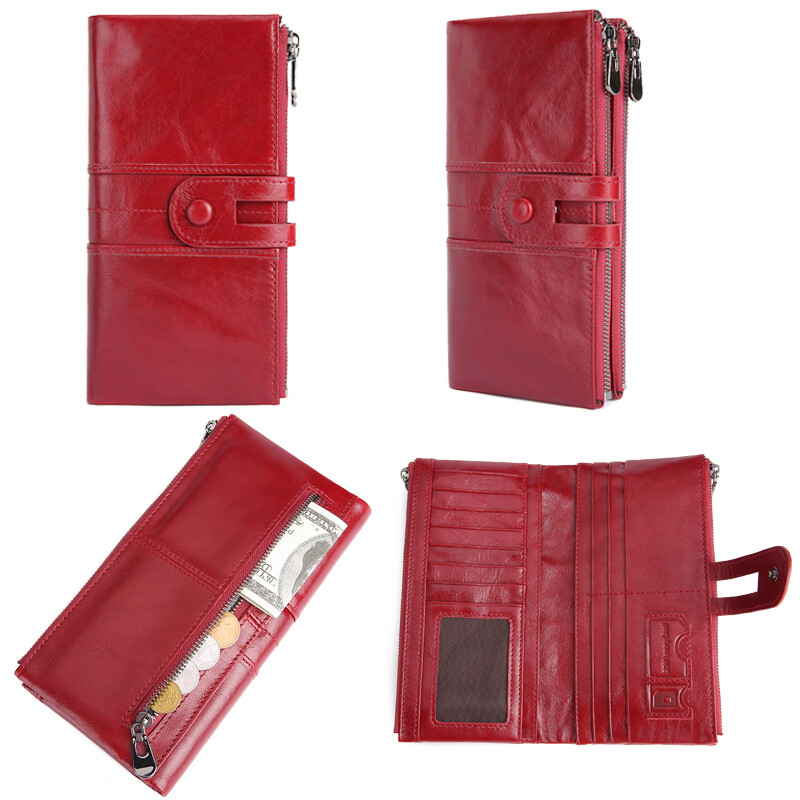 JOYIR Piele autentică Rfid Portofel pentru femei Portofel lung pentru femei Poșetă pentru femei Poșetă pentru femei Poșeta pentru bani de buzunar pentru telefon mobil La îndemână