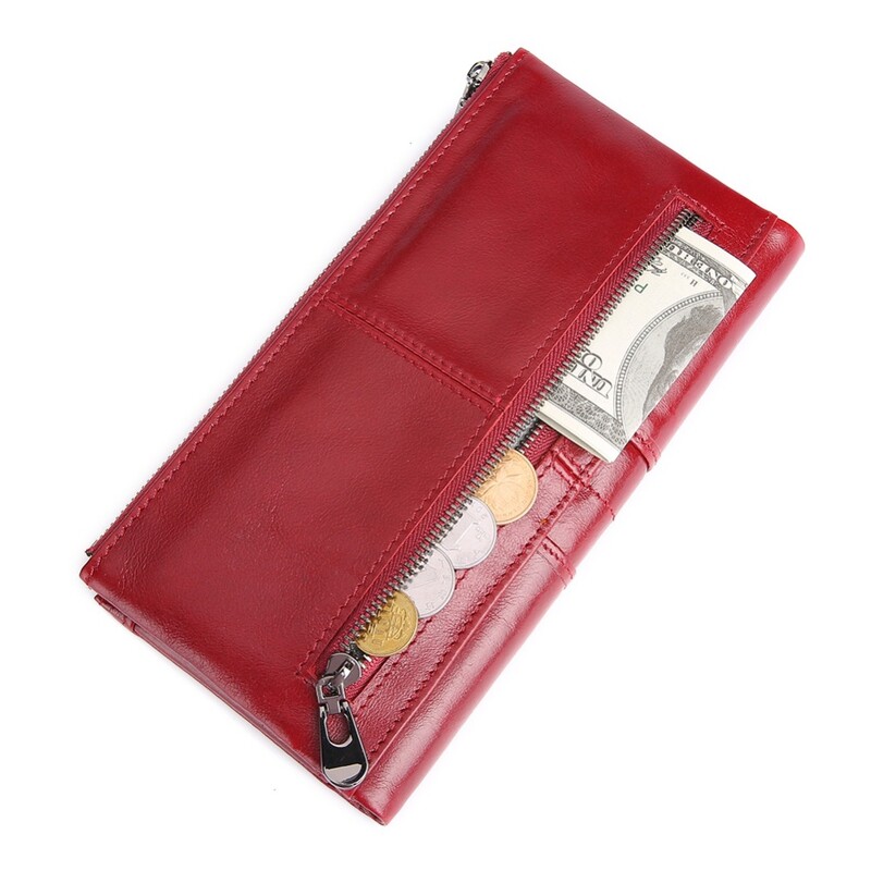 JOYIR Piele autentică Rfid Portofel pentru femei Portofel lung pentru femei Poșetă pentru femei Poșetă pentru femei Poșeta pentru bani de buzunar pentru telefon mobil La îndemână