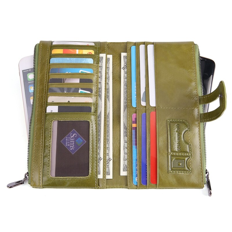 JOYIR Piele autentică Rfid Portofel pentru femei Portofel lung pentru femei Poșetă pentru femei Poșetă pentru femei Poșeta pentru bani de buzunar pentru telefon mobil La îndemână