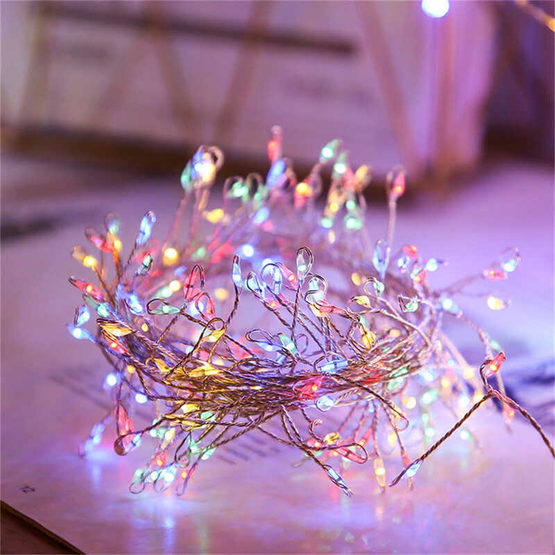 12M 400 LED božićni vijenac sa zvjezdanim jatom Svjetlost s USB napajanjem s daljinskim upravljačem Firecracker Fairy Light Bakrena žica Žaruljice