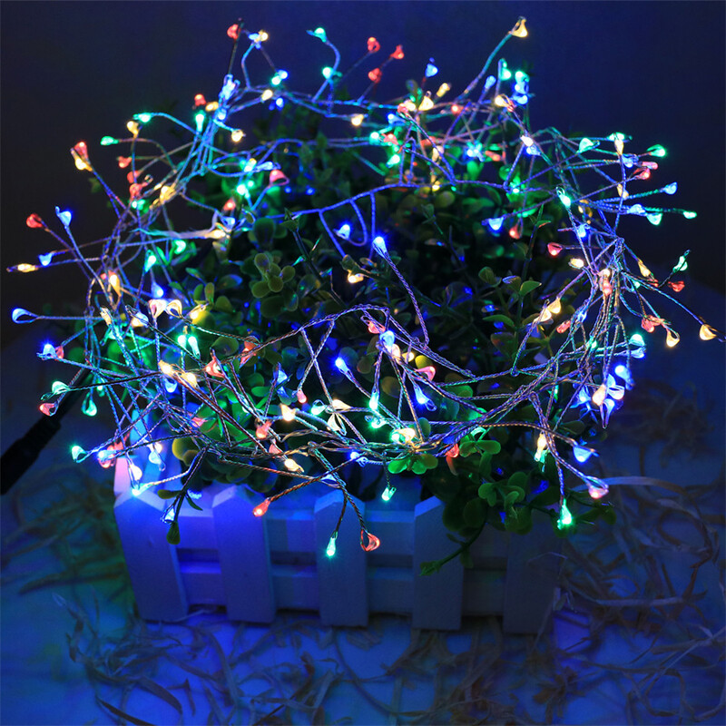 12M 400 LED božićni vijenac sa zvjezdanim jatom Svjetlost s USB napajanjem s daljinskim upravljačem Firecracker Fairy Light Bakrena žica Žaruljice