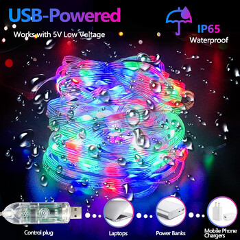 RGB LED Fairy String Lights Dreamcolor USB Χριστουγεννιάτικο Φωτιστικό Bluetooth APP Έξυπνη γιρλάντα Fairy Light Χριστουγεννιάτικο ντεκόρ γάμου