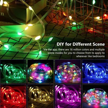 RGB LED Fairy String Lights Dreamcolor USB Χριστουγεννιάτικο Φωτιστικό Bluetooth APP Έξυπνη γιρλάντα Fairy Light Χριστουγεννιάτικο ντεκόρ γάμου