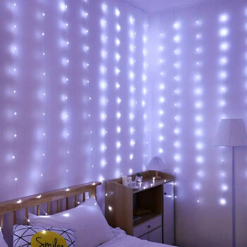 Νεράιδα LED String Light Γιρλάντα USB Remote Curtain Χριστουγεννιάτικα Φωτάκια για Πρωτοχρονιά Διακόσμηση Γάμου Κρεβατοκάμαρας 6M 4M 3M