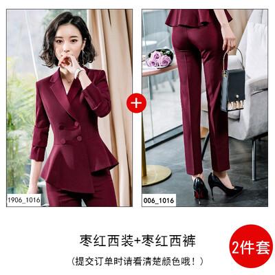 Modna crvena odijela s hlačama za žene Poslovna radna odjeća Svečana odjeća Uredska dama Komplet sakoa Elegantni kompleti od 2 komada Ženski 2024 Novo