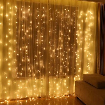 8 Mode Remote USB Festoon LED String Light Χριστουγεννιάτικο Φωτιστικό κουρτίνας Νεράιδας Γιρλάντα Διακοσμητικό Πρωτοχρονιάτικο Φωτιστικό Εορτών στο σπίτι