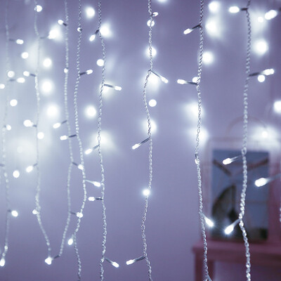 Lumini pentru fulgi de zăpadă de Crăciun Cortina luminoasă Cascada Decorație în aer liber 5M Droop Fairy Led Lumini pentru petrecere în grădină de vacanță