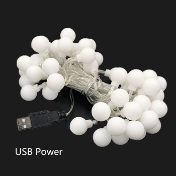 5M USB Power 50 Ball LED String Lights Φωτάκια γιρλάντα Αδιάβροχο φωτιστικό εξωτερικού χώρου Χριστουγεννιάτικο ντεκόρ