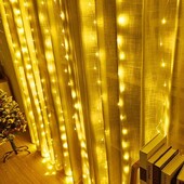 8 módú karácsonyi otthoni ünnepi dekoráció LED-füzér tündérfény 6M USB függönyfüzér lámpa Esküvői 2025 újévi parti dekoráció