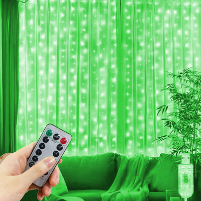 8 módú karácsonyi otthoni ünnepi dekoráció LED-füzér tündérfény 6M USB függönyfüzér lámpa Esküvői 2025 újévi parti dekoráció