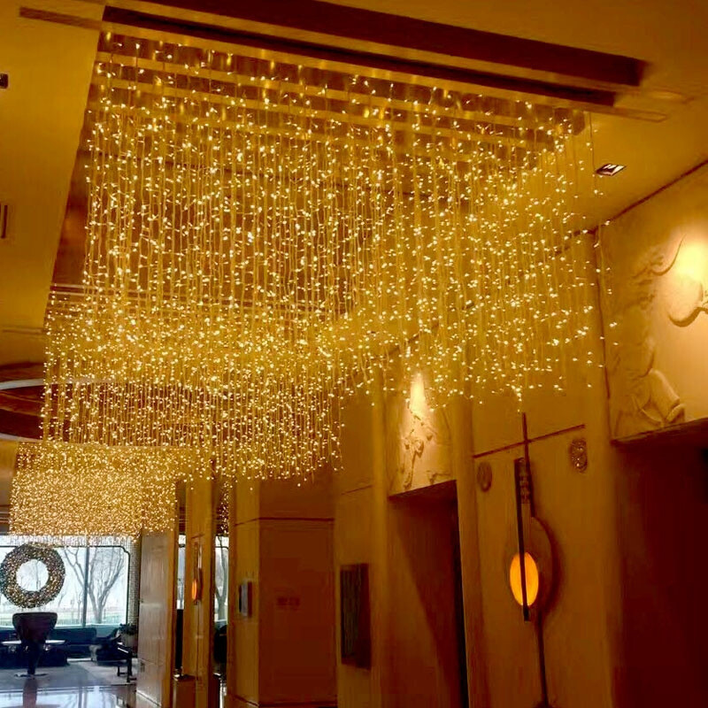Decoratiuni de Craciun 2023 Lumini LED Impermeabil 5M Drop 0,4-0,6m Ghirțuri în aer liber șiruri de lumini pentru grădină Anul Nou 2024