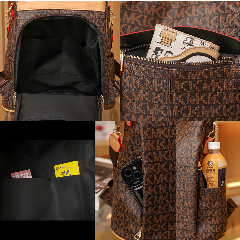 2024. Novi ženski modni ruksak Školske torbe od meke kože velikog kapaciteta bijeli putni ruksak Mochila ruksak s uzorkom slova