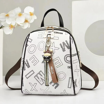 Moteriška kuprinė mada Apsaugos nuo vagystės mokyklinis krepšys, dizaineris spausdinamas oda Moteriška didelės talpos kelioninė rankinė ant pečių Moteriškas krepšys