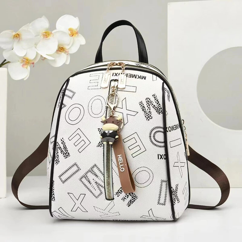 Moteriška kuprinė mada Apsaugos nuo vagystės mokyklinis krepšys, dizaineris spausdinamas oda Moteriška didelės talpos kelioninė rankinė ant pečių Moteriškas krepšys