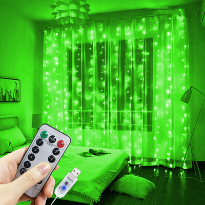 Lumină zână pentru dormitor, acasă, cortină USB Ghirlandă lumini cu LED, decorare, lumini de Crăciun, telecomandă, decorare de Crăciun 2025