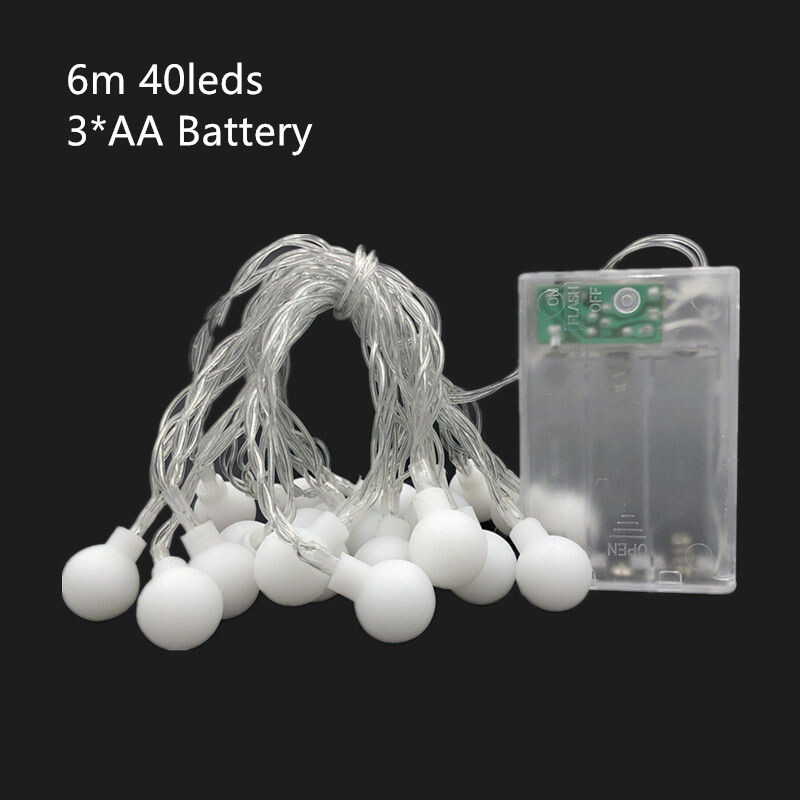 6M LED fény kristálygömb kültéri kerti kemping fényfüzér 40 LED lámpa vízálló füzér fény Ramadan dekoráció