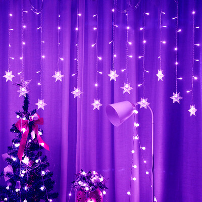 3.2M božićno svjetlo Led pahulja zavjesa Icicle Fairy String Lights Vanjski vijenac za kućnu zabavu u vrtu Novogodišnja dekoracija