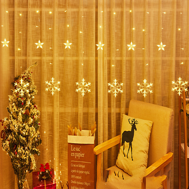 3.2M božićno svjetlo Led pahulja zavjesa Icicle Fairy String Lights Vanjski vijenac za kućnu zabavu u vrtu Novogodišnja dekoracija