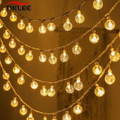 USB 2m Minge de cristal de Crăciun șir de lumină Fulg de zăpadă brad de Crăciun Bec Ghirlanda de lumini pentru petrecere acasă nuntă decorare de Crăciun