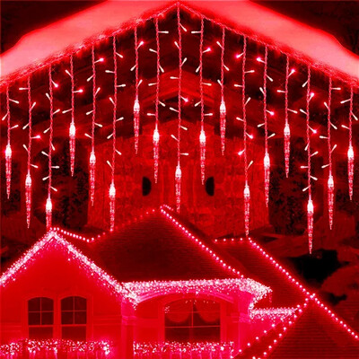 LED karácsonyi koszorú fényfüzér jégoszlop függöny lámpa utcai kert EU amerikai szabványos csatlakozó Navidad