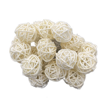 20 LED Rattan Ball Γιρλάντα String Lights Χριστουγεννιάτικα νεράιδα φωτιστικά κορδόνια για υπαίθριους εορταστικούς γάμους Χριστουγεννιάτικου πάρτι στο σπίτι Διακόσμηση σπιτιού