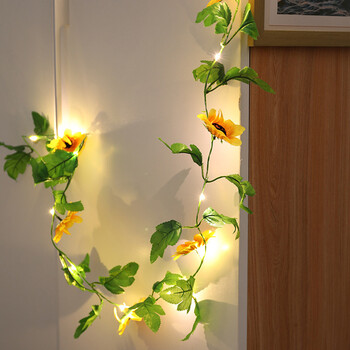 2M 20LEDs με μπαταρία Sunflower Fairy Lights Home Διακοσμητικά LED String Lights Τεχνητό λουλούδι Χριστουγεννιάτικο φωτιστικό γιρλάντα