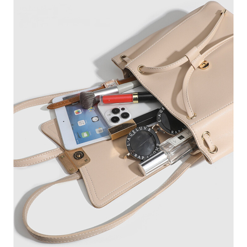 Luksusa sieviešu aukliņu atloks Modes mugursomas Izturīgas kontrasta krāsas Ādas Plecu somas Studentu skolas somas Rokassomas