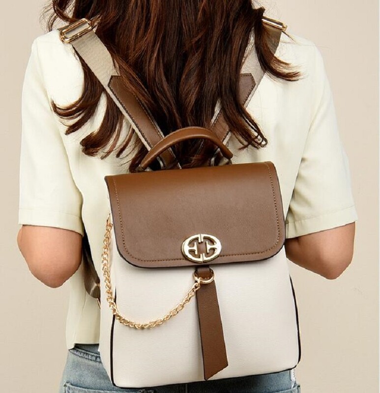 Jaunas sieviešu augstas kvalitātes ādas Trvael mazas mugursomas Modes ķēdes Dizaineru lielas ietilpības plecu somas Totes Crossbody soma