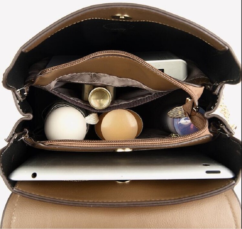 Jaunas sieviešu augstas kvalitātes ādas Trvael mazas mugursomas Modes ķēdes Dizaineru lielas ietilpības plecu somas Totes Crossbody soma