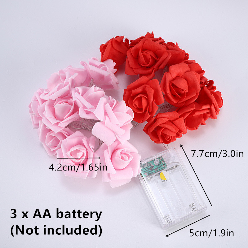 3 m LED rožių styginiai šviestuvai Valentino dienai vestuvių mergaičių širdžių kambario sodo dekoravimui Nakties šviesa Kalėdų pasakų lempučių dekoras