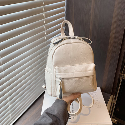 Ženski mini ruksaci od PU kože 2024 Y2K korejski modni jednobojni ruksak Ženski putni jednostavni ruksaci Torba preko ramena