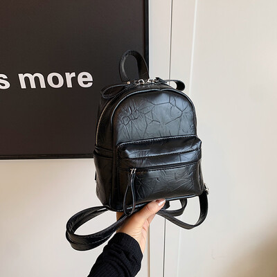 Ženski mini ruksaci od PU kože 2024 Y2K korejski modni jednobojni ruksak Ženski putni jednostavni ruksaci Torba preko ramena