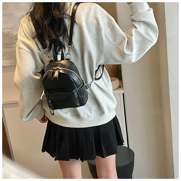 Ženski mini ruksaci od PU kože 2024 Y2K korejski modni jednobojni ruksak Ženski putni jednostavni ruksaci Torba preko ramena