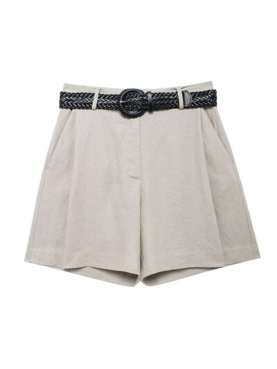 TRAF művászon női szettek 2024 őszi csukló ujjú két gombos blézer irodakabát Crop top shorts öltönyök övvel Y2K