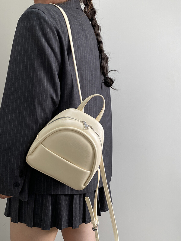 Jednobojni ženski mini ruksak, modna pu kožna ženska dvostruka torba na rame, jednostavne, ležerne, male ručne torbice, torbica