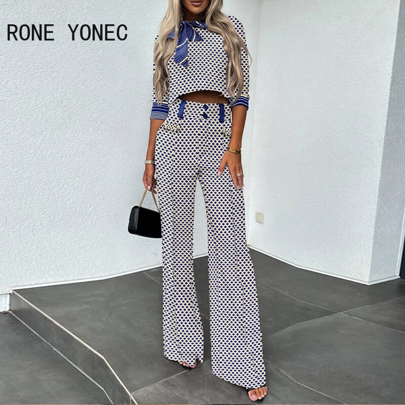 Ženske modne poluduge rukave, gornji i donji dio ravnih formalnih radnih hlača