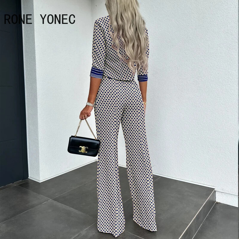 Ženske modne poluduge rukave, gornji i donji dio ravnih formalnih radnih hlača