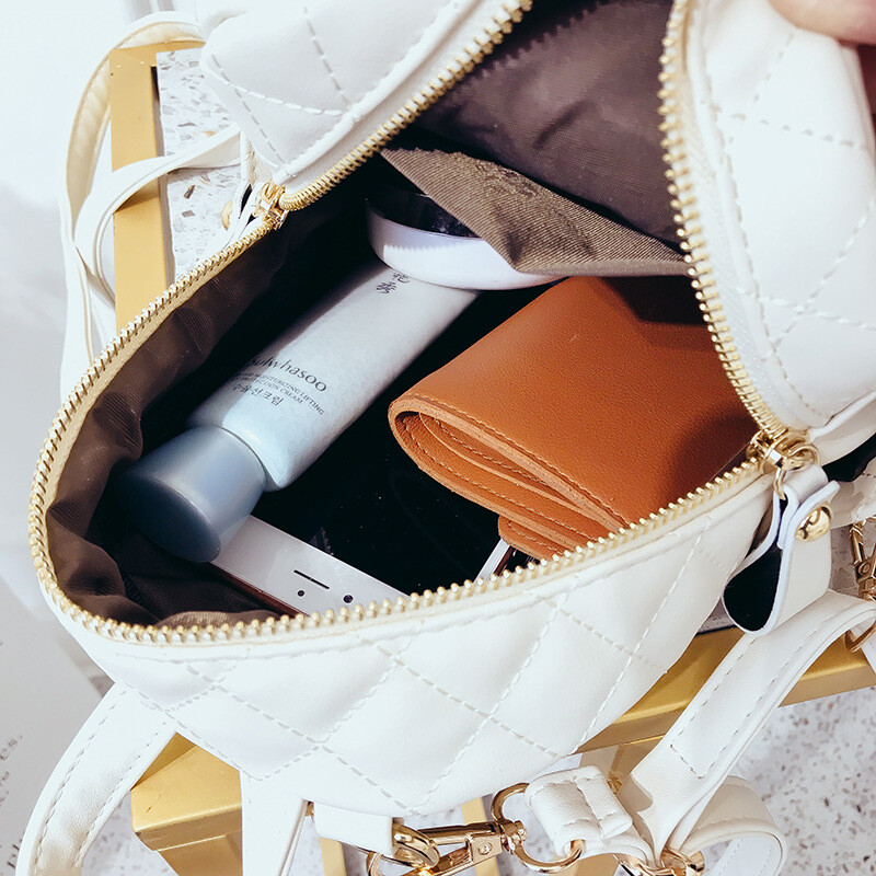 Μίνι γυναικείο σακίδιο πλάτης 2021 Γυναικείο PU χαριτωμένο σακίδιο πλάτης Γυναικείο λευκό σακίδιο πλάτης για έφηβα κορίτσια Mochilas Γυναικείο σάκο
