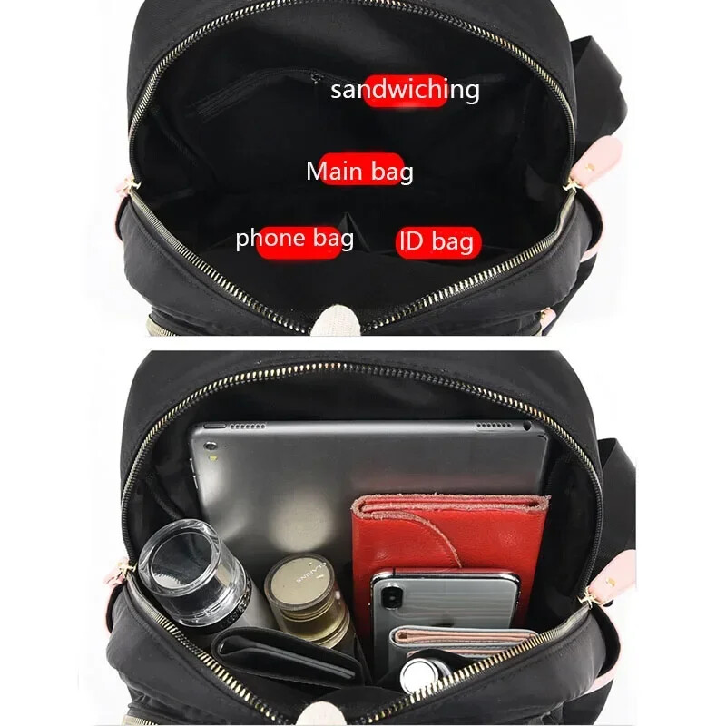 Ruksak kontrastne boje za žene Školske torbe velikog kapaciteta za tinejdžere Vodootporni Oxford putni ruksak Ruksak za djevojčice Bolsa