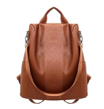 Sieviešu pretaizdzīšanas mugursoma Klasiskā PU ādas vienkrāsu mugursoma Canta Fashion muguras rāvējslēdzēja regulējama plecu siksnas soma