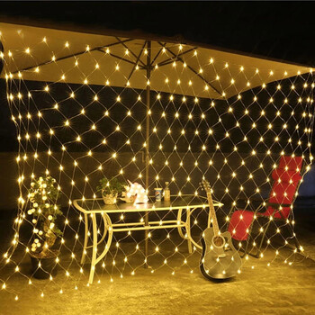 1,5M x1,5M 100leds 8 Λειτουργίες EU 220V/110V Δίχτυ LED String Light Φεστιβάλ Χριστουγεννιάτικη διακόσμηση Πρωτοχρονιά Τελετή γάμου Αδιάβροχο