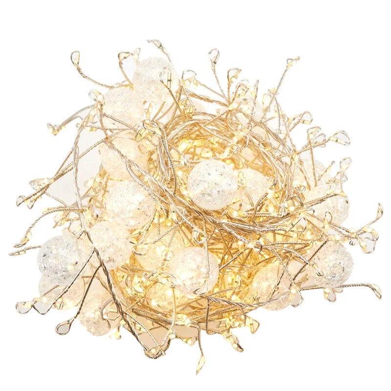 6M 400 LED fejerverkų rinkinys girlianda Fairy Lights lauko krištolinis traškėjimas kamuoliukas kalėdinis styginis kiemo langų dekoravimui