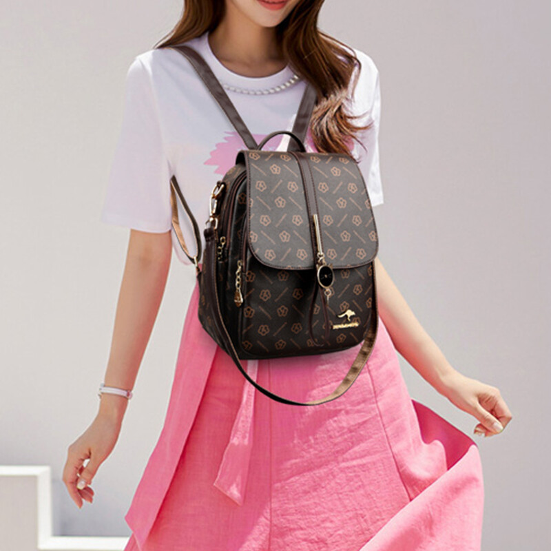 Női hátizsák tervező Kiváló minőségű bőr női táska Luxus divatnyomtatás Macskabojt iskolatáskák Nagy kapacitású hátizsákok