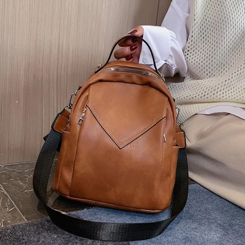 Modni ženski kožni ruksak Mala PU školska torba Ruksak za tinejdžerice Ruksak Vintage torbe za rame Mochila Feminina