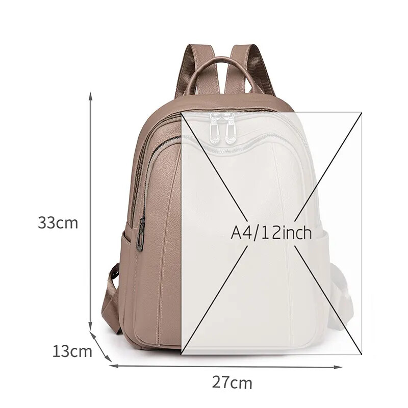 Ruksak za žene Nova torba od meke PU kože Školske torbe velikog kapaciteta Ženske putne torbe na rame Dizajnerska torba za knjige