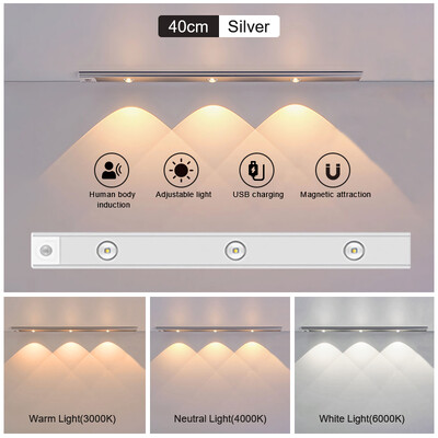 LED judesio jutiklis naktiniai žibintai, ypač ploni po spintele, belaidė USB, skirta miegamojo virtuvės spintai, vidaus magnetiniam apšvietimui