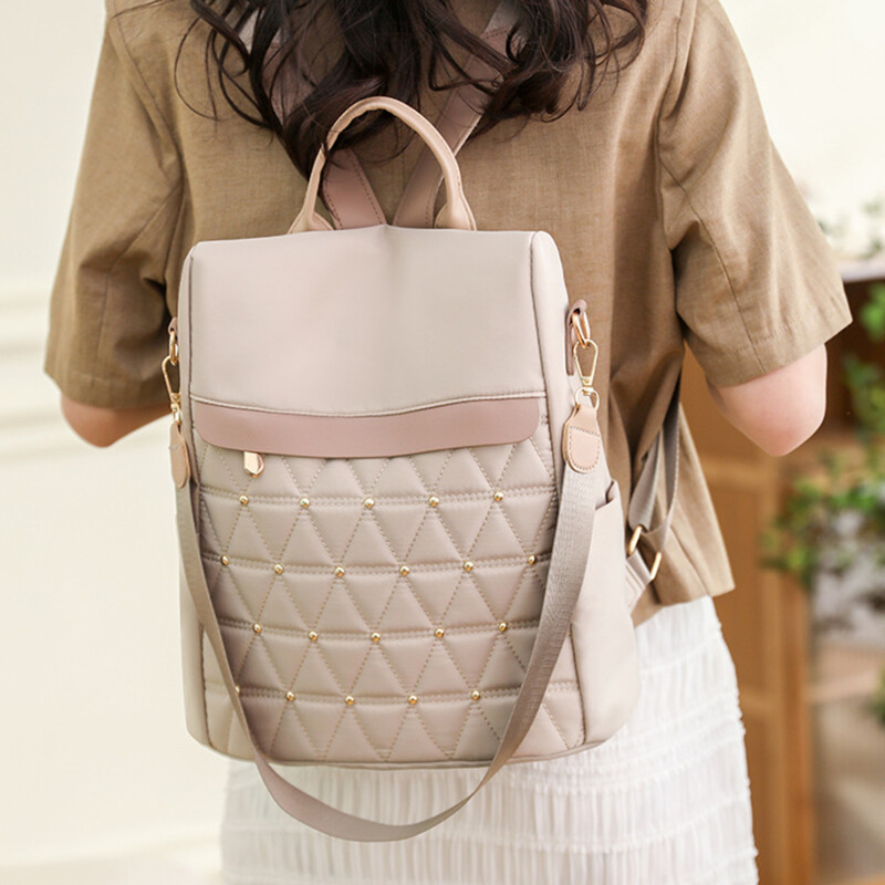 Rucsac de damă de mare capacitate Rucsac de călătorie ocazional Geantă de umăr simplă de culoare solidă Rucsac din pânză de nailon de înaltă calitate Mochilas