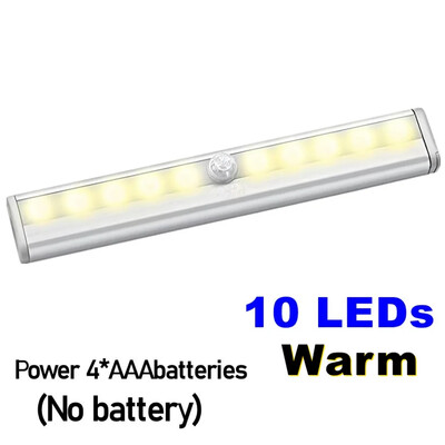 PIR judesio jutiklio LED spintelės apšvietimas 6/10 LED automatinis jutiklis, spinta spinta šviestuvai stalčių nakties šviesos lempa patalpų lempai